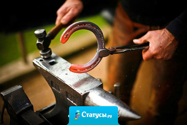 Никогда подкова не принесёт тебе счастья и удачу, пока не прибьёшь её к своему копыту и не начнёшь пахать, как лошадь!