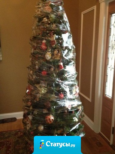 Для тех, у кого есть кот, и кому хочется сохранить игрушки на ёлке в целости и сохранности.